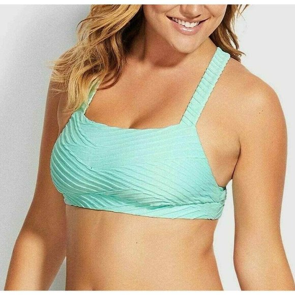 NWT Seafolly Freshwater Crop Top in Fresh Mint - Picture 1 of 7
